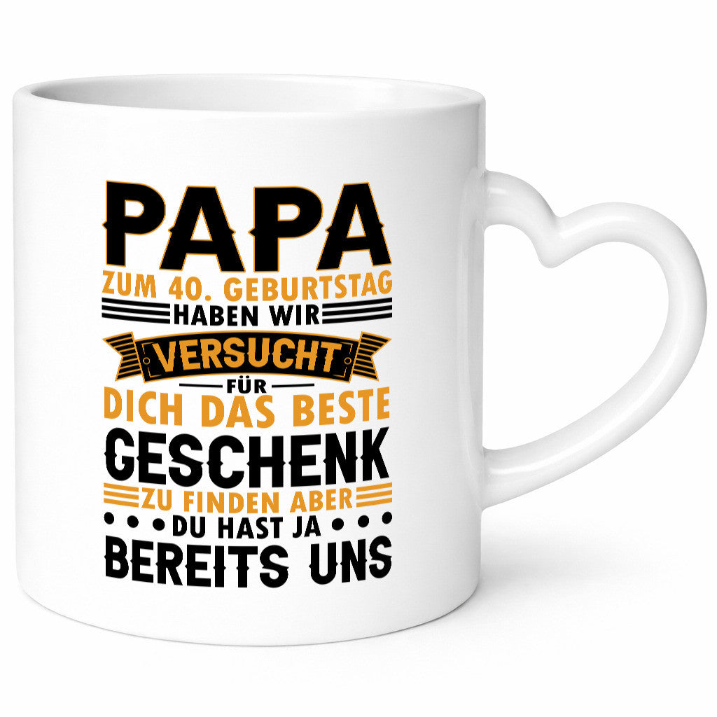 Papa 40. Geburtstagsgeschenk Humor Geburtstag Geschenkidee Tasse