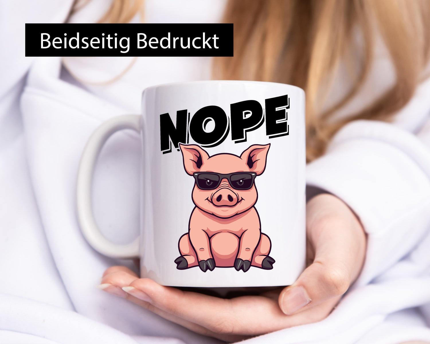 Nope | Schwein Kein bock lustig Humor Geschenkidee Geschenk Tasse