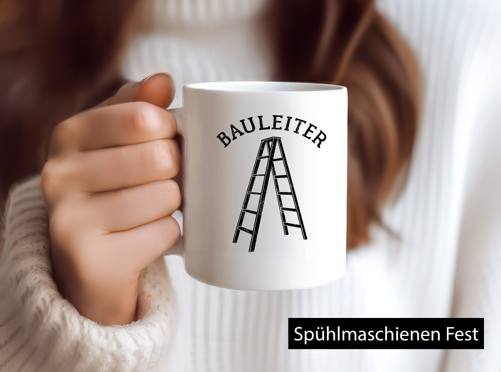 Bauleiter - Baustelle Leiter Wortspiel lustig Humor Geschenkidee Geschenk Tasse