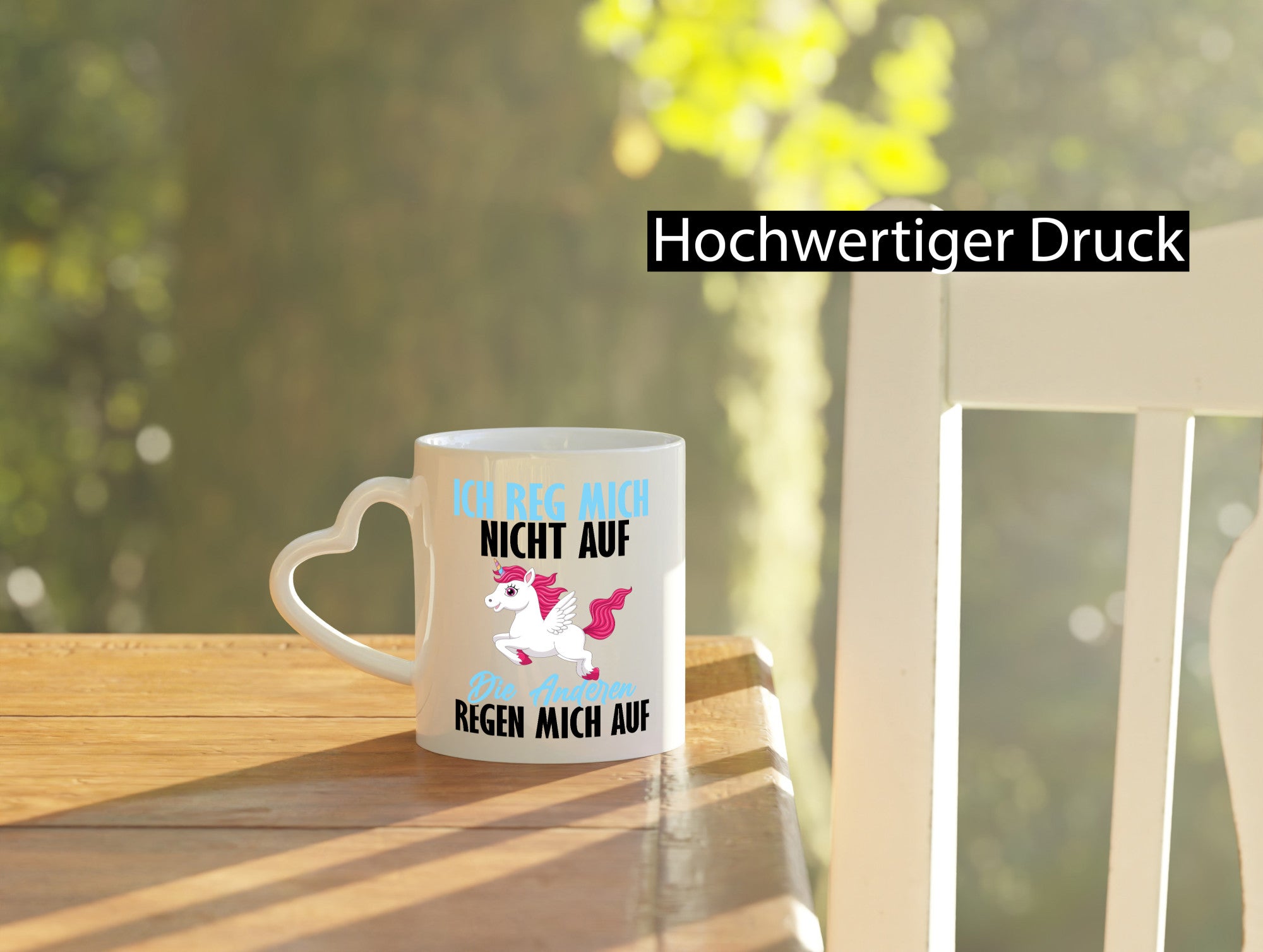 Ich reg mich nicht auf lustiger Spruch Geschenk Humor Geschenkidee Tasse