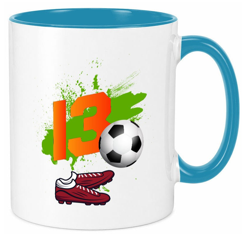 13. Geburtstag | Jungen Fußball Fußballspieler Humor Geschenkidee Tasse