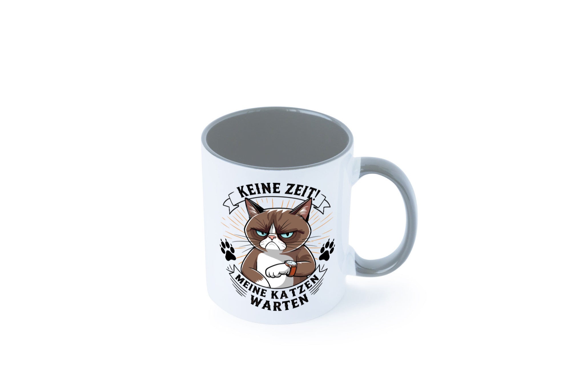 Keine Zeit meine Katzen Warten | Schwarze Katze Geschenkidee Tierliebhaber