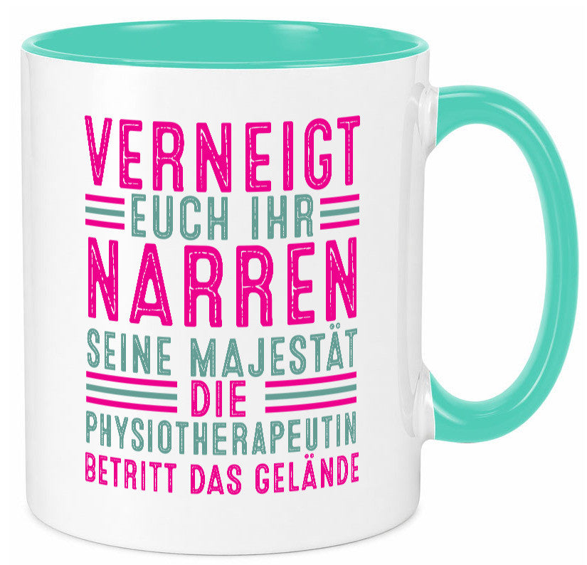 Verneigt euch: Physiotherapeutin Humor Geschenkidee Tasse