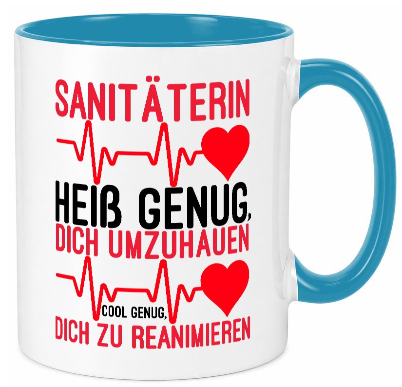 Heiße Sanitäterin | Reanimation Puls Rettungsdienst lustiger Spruch Geschenk Tasse