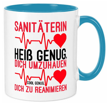 Heiße Sanitäterin | Reanimation Puls Rettungsdienst lustiger Spruch Geschenk Tasse