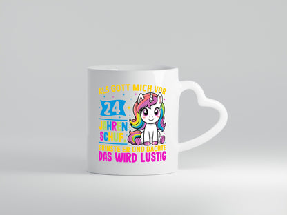 24. Geburtstag | Als Gott mich schuf 40 Jahre v2 Geschenkidee Humor Tasse
