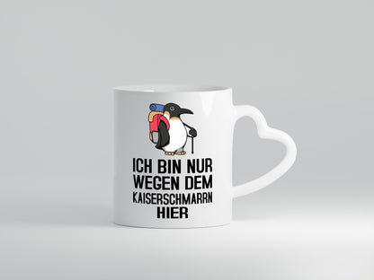 Nur wegen Kaiserschmarrn hier | Pinguin Rucksack lustig Humor Geschenkidee