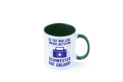 Nette Schwester hat Urlaub | Arztkoffer Tabletten lustiger Spruch Geschenk