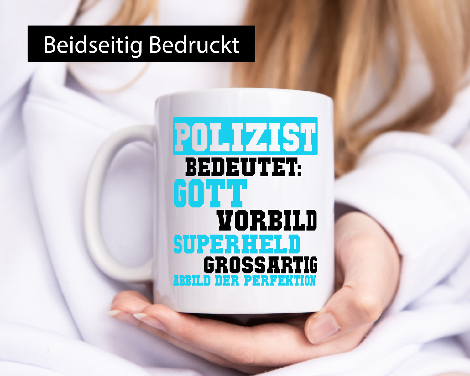 Polizist | Gott Superheld Vorbild Perfektion Polizei Humor Geschenkidee Tasse