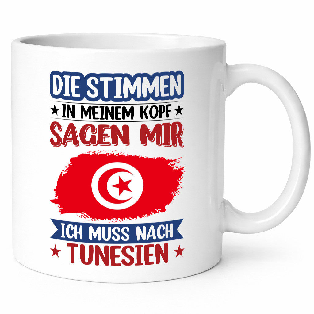 Tunesien | Urlaub Stimmen in meinem Kopf Traumland v2 Geschenkidee Humor Tasse