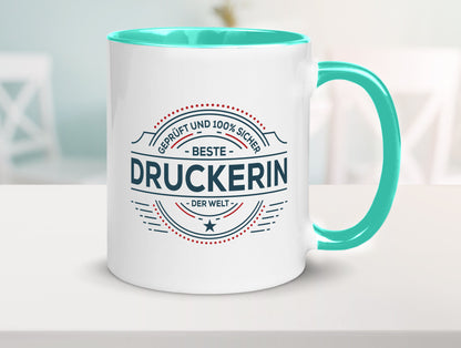 Geprüft und sicher: Druckerin | Druckerei Print Medien lustig Humor