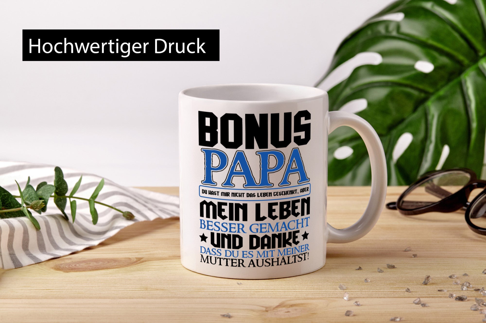 Bonus Papa lustiger Spruch Geschenk Humor Geschenkidee Tasse