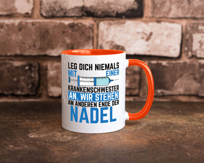 Krankenschwester anlegen | Nadel Spritze Klinik Spruch Geschenkidee Humor Tasse