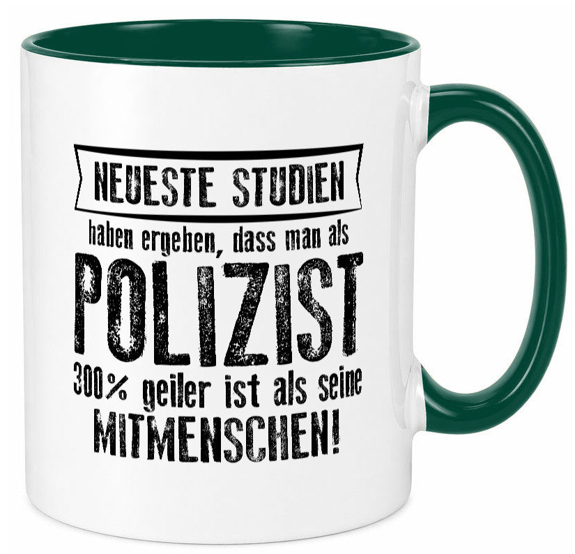 Neuste Studien: Polizist | Polizei Geschenk Humor Geschenkidee lustiger Spruch Tasse