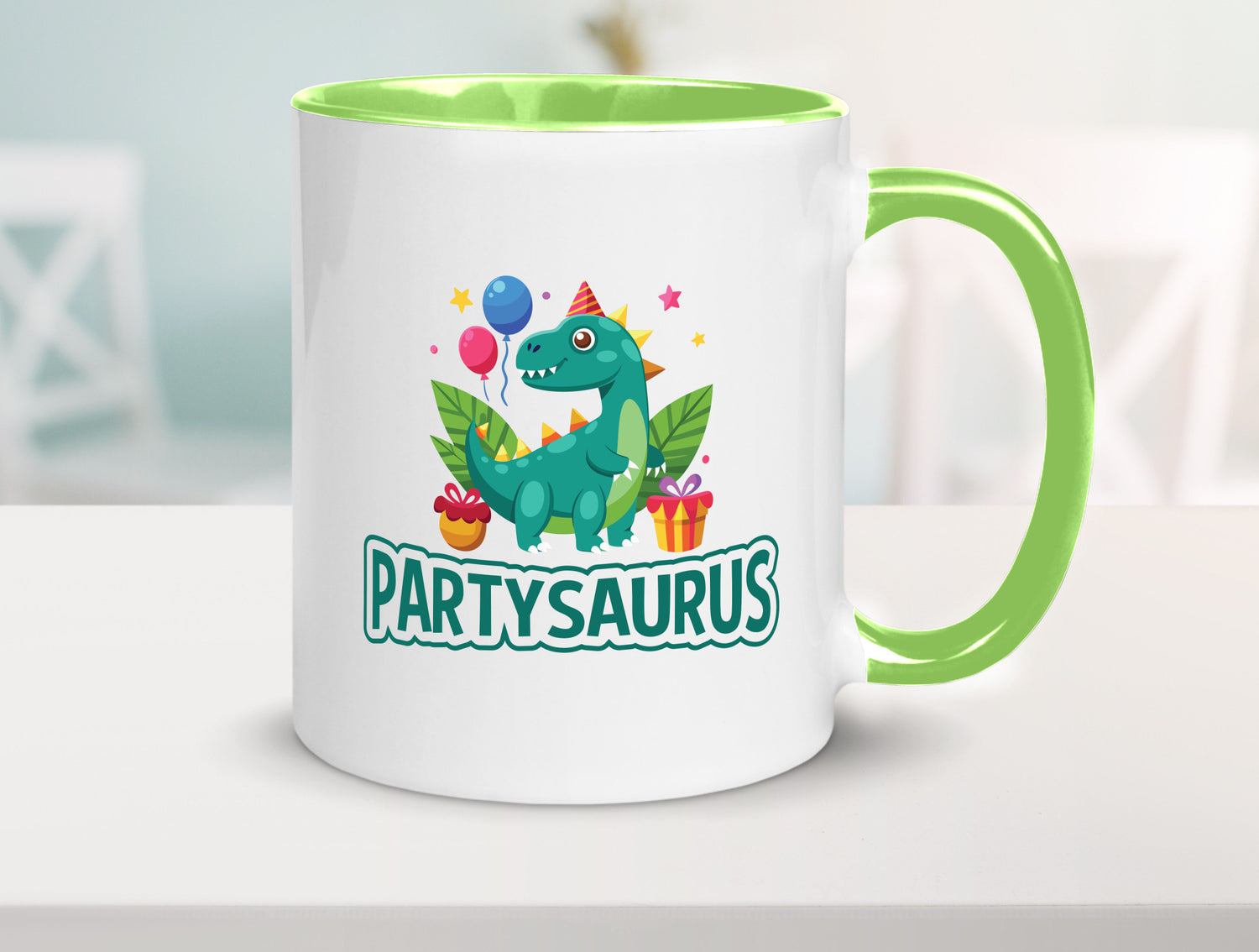 Partysaurus | Geburtstag Dinosaurier Luftballon Geschenkidee Humor Tasse