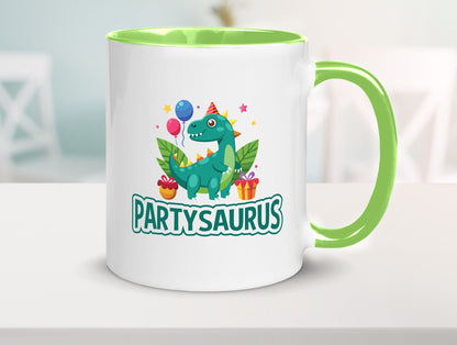 Partysaurus | Geburtstag Dinosaurier Luftballon Geschenkidee Humor Tasse