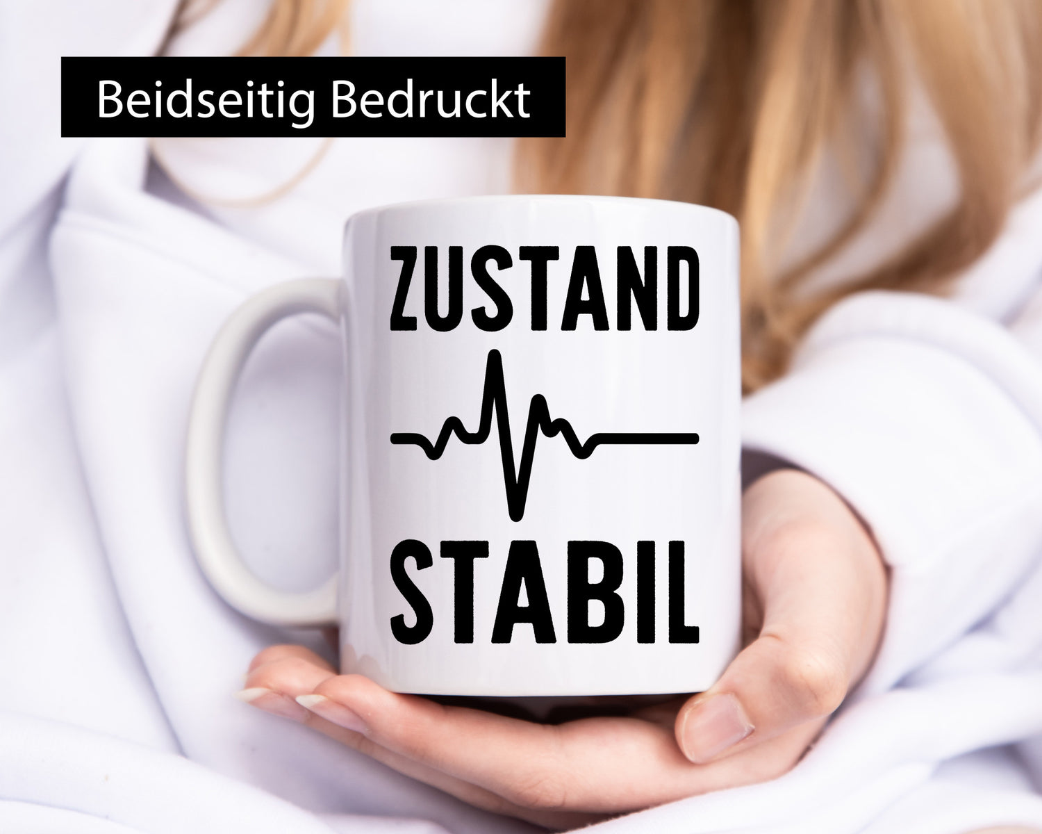 Zustand stabil | Herzschlag Geschenkidee Humor Tasse