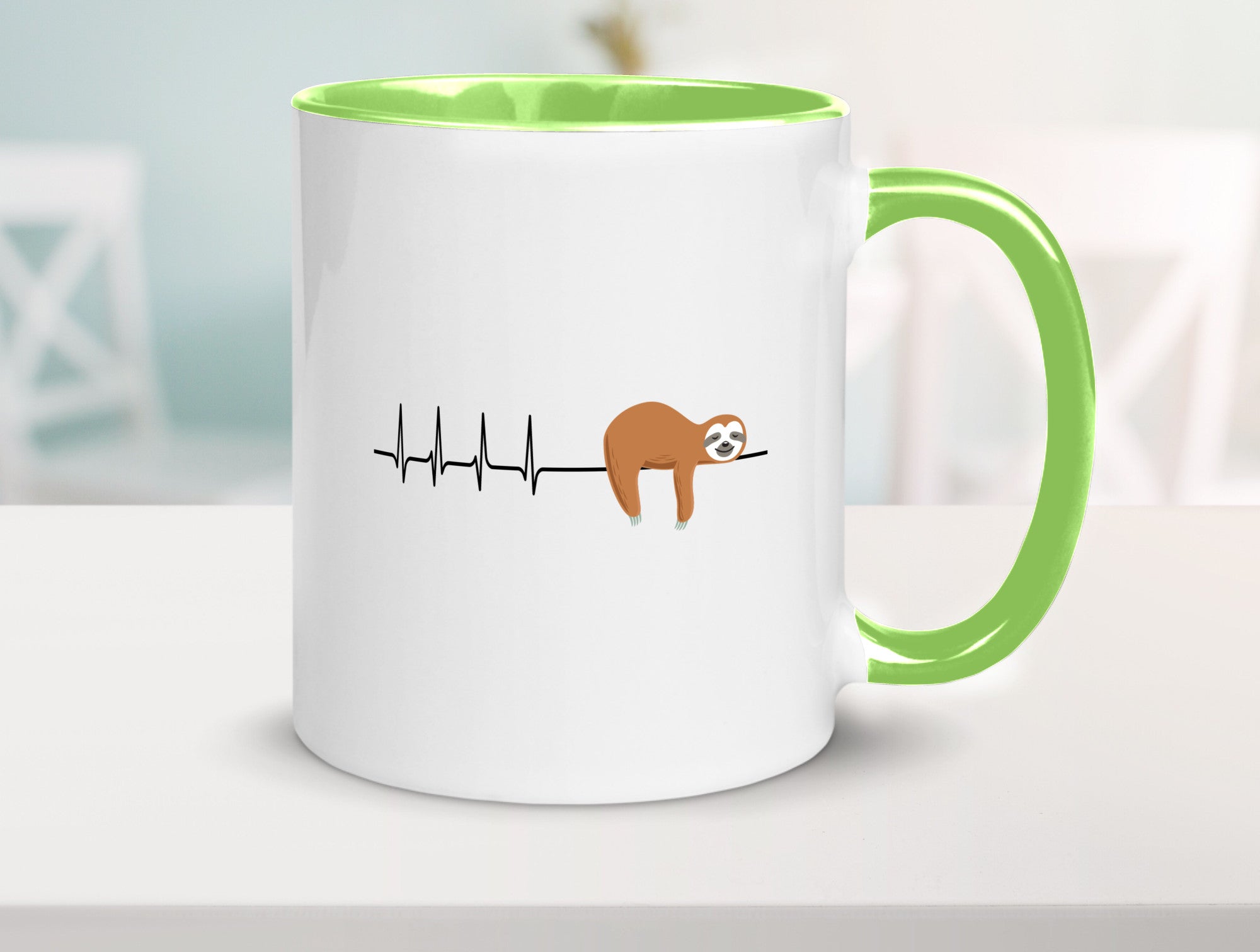 Herzschlag Faultier | Faulheit Morgenmuffel faul Humor Tierliebhaber