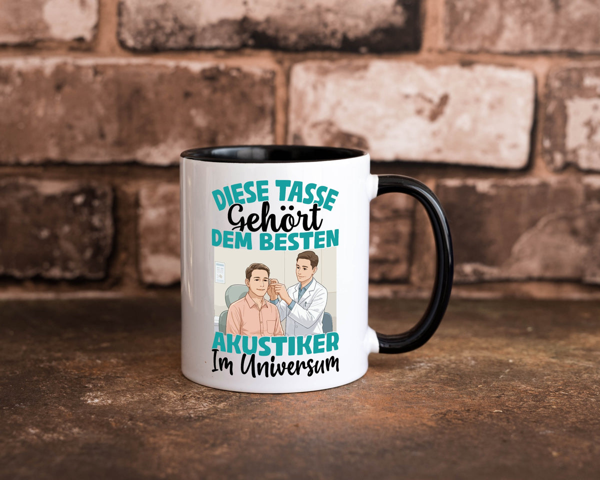 Im Universum: Akustiker | Akustik Hörgeräteakustik Geschenk Humor Geschenkidee Tasse