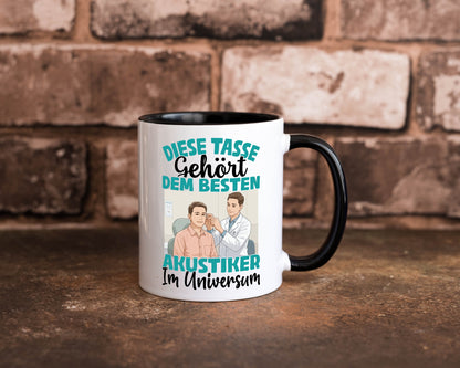 Im Universum: Akustiker | Akustik Hörgeräteakustik Geschenk Humor Geschenkidee Tasse