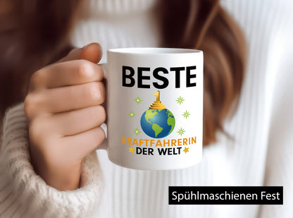 Welt Beste Kraftfahrerin | Lastwagen LKW Fahrerin Humor Geschenkidee Tasse