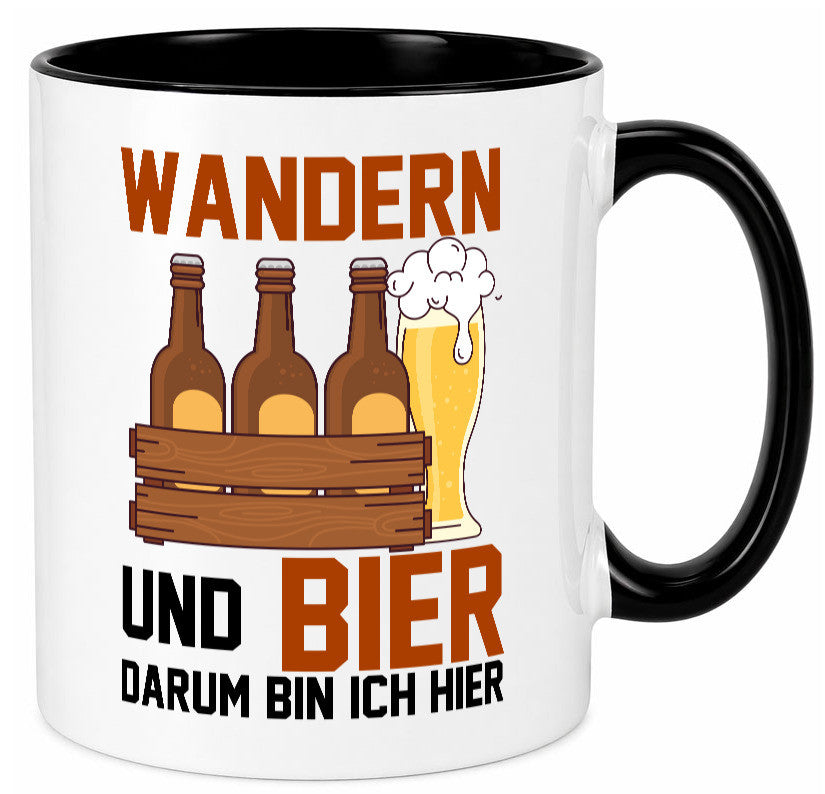 Wandern und Bier darum bin ich hier | Bierkasten lustiger Spruch Geschenk Humor
