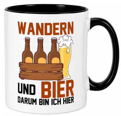 Wandern und Bier darum bin ich hier | Bierkasten lustiger Spruch Geschenk Humor