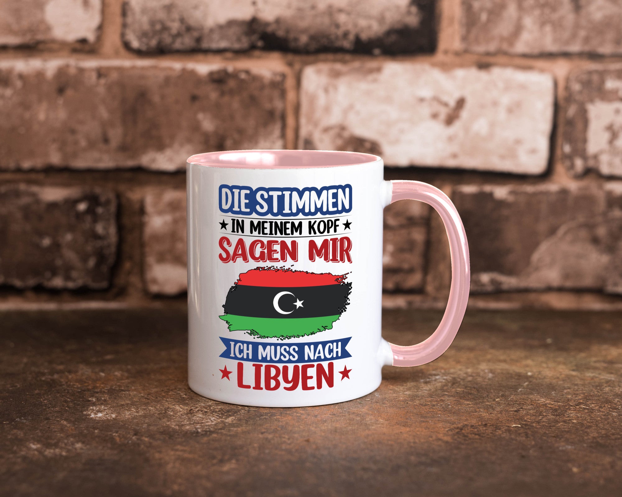 Libyen | Urlaub Stimmen in meinem Kopf Traumland Geschenkidee Humor Tasse