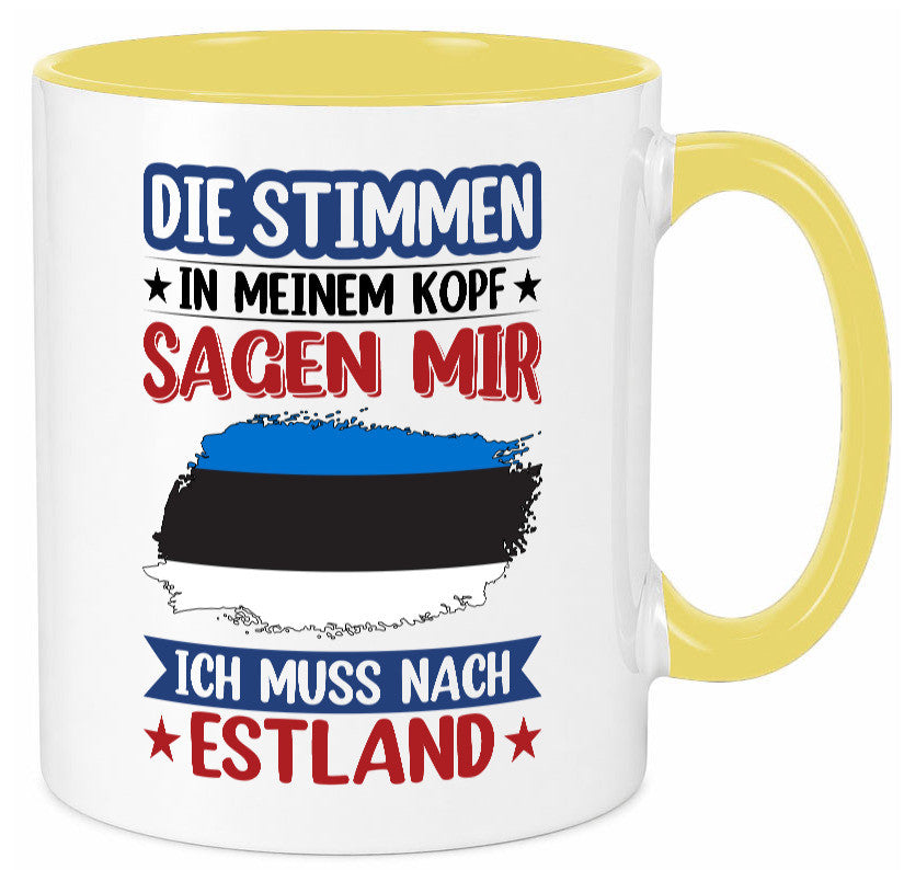 Estland | Urlaub Stimmen in meinem Kopf Traumland Geschenkidee Humor Tasse