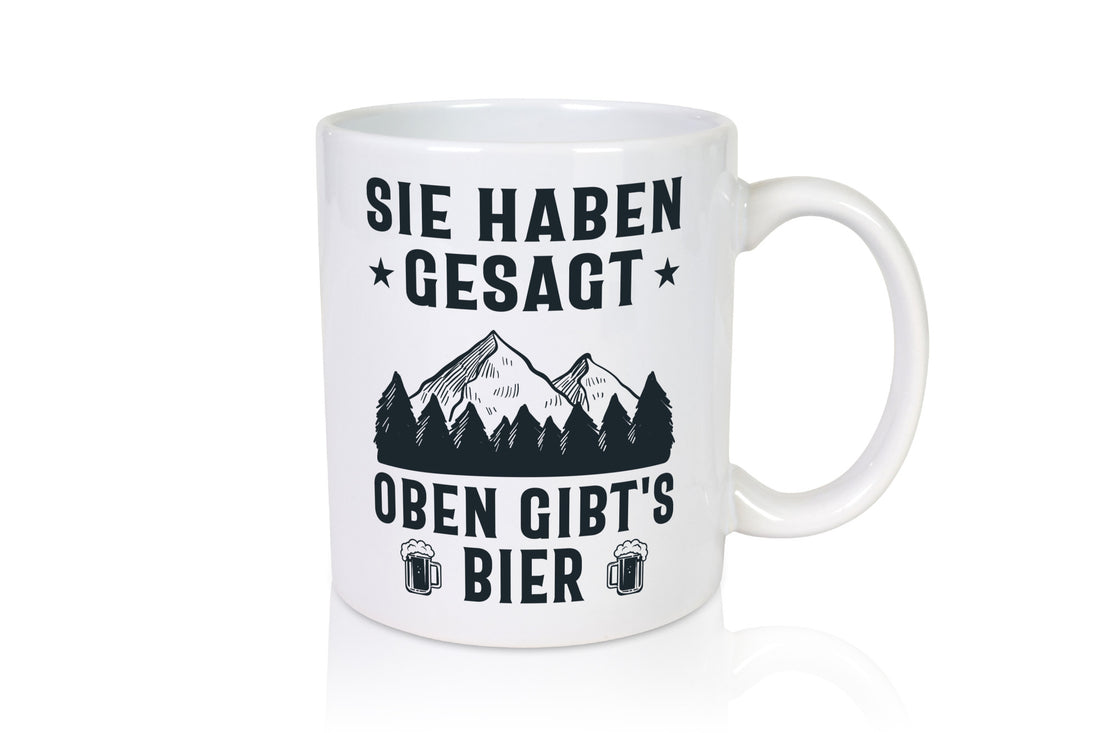 Oben gibts Bier | Bierliebhaber Wandern Berge Laufen lustiger Spruch Geschenk