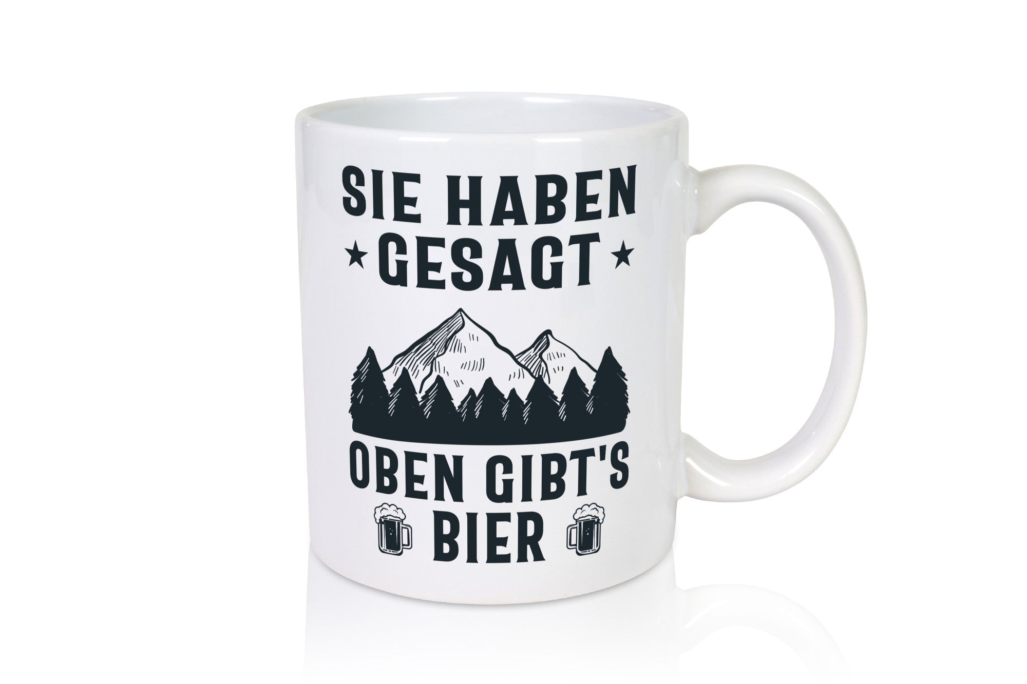 Oben gibts Bier | Bierliebhaber Wandern Berge Laufen lustiger Spruch Geschenk
