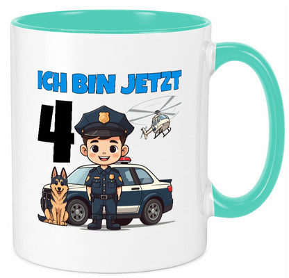 4. Geburtstag | 4 Jahre Polizei Kind Polizeiauto Humor Geschenkidee Tasse