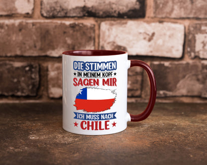 Chile | Urlaub Stimmen in meinem Kopf Traumland Geschenkidee Humor Tasse