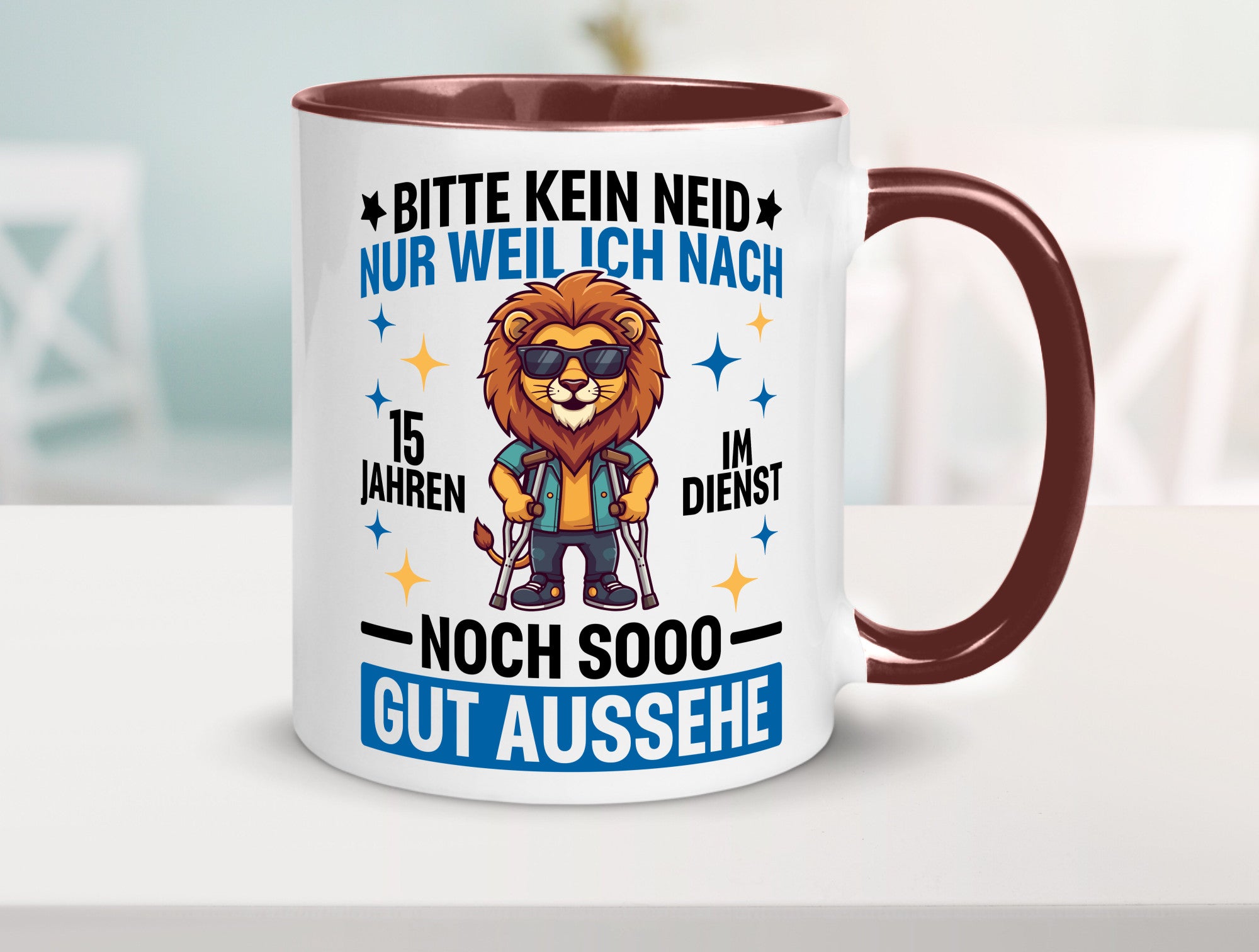 15 Jahre im Dienst | Arbeitsjubiläum Arbeit lustig Kollegen Büro Geschenk Tasse