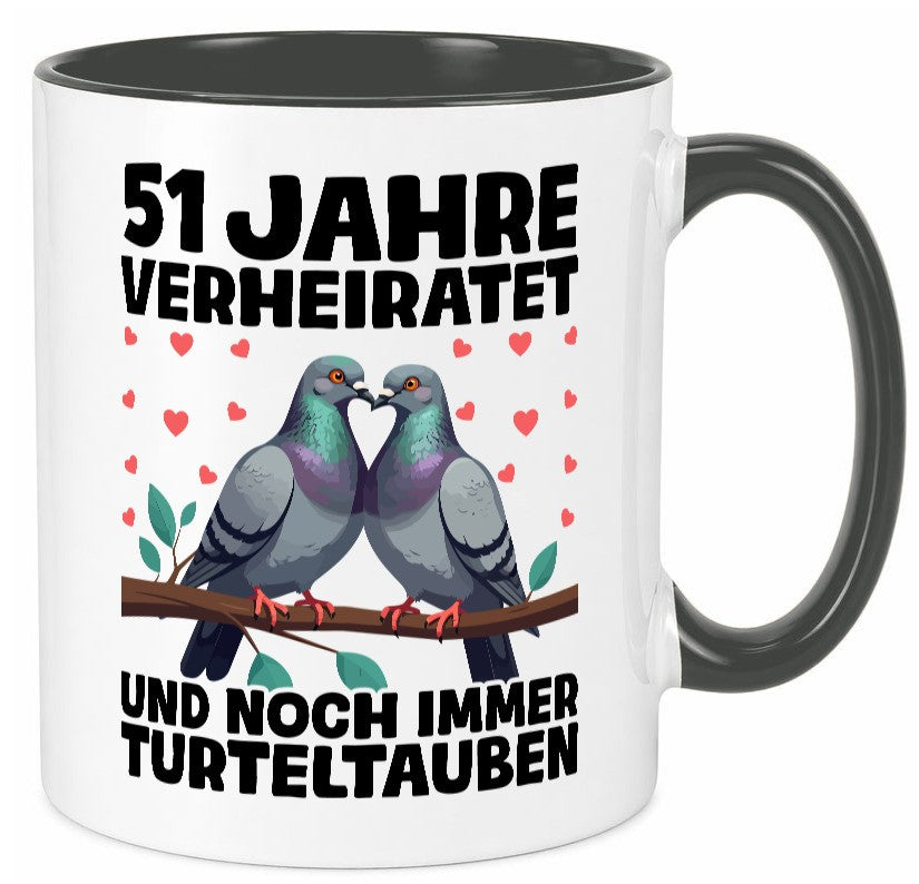 51 Jahre verheiratet | Turteltauben Ehe Ehepaar Geschenkidee Humor Tasse