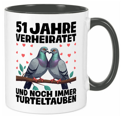 51 Jahre verheiratet | Turteltauben Ehe Ehepaar Geschenkidee Humor Tasse
