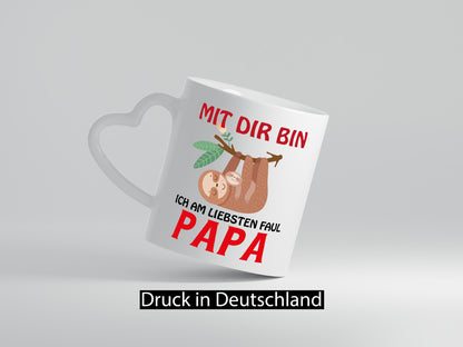Faultier Papa lustig Tierliebhaber Humor Geschenk Tasse