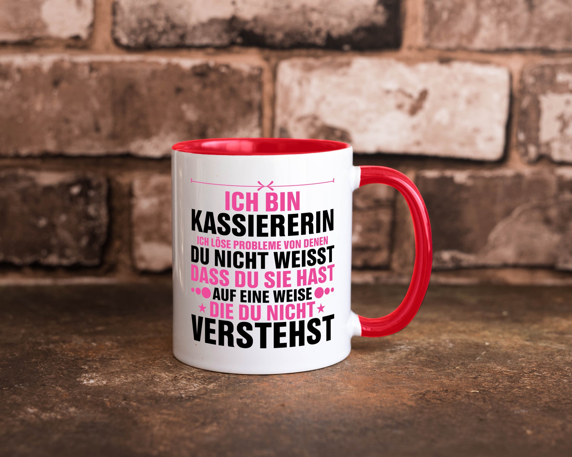Löse Probleme: Kassiererin v2 lustiger Spruch Geschenk Humor Geschenkidee Tasse