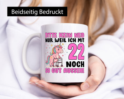 22. Geburtstag | 22 Jahre Mit noch so gut aussehen v2 Geschenkidee Humor Tasse