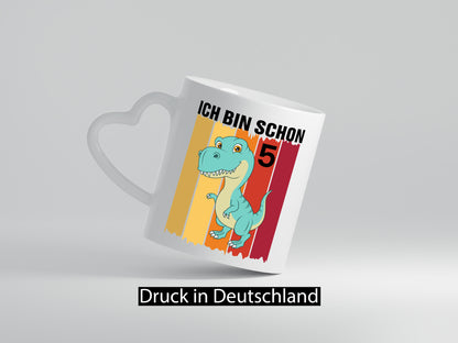 5. Geburtstag | 5 Jahre Dinosaurier Geschenk Geschenkidee lustiger Spruch Tasse