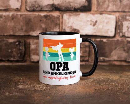 Opa und Enkelkinder ein unschlagbares Team Geschenkidee Familie Humor Tasse