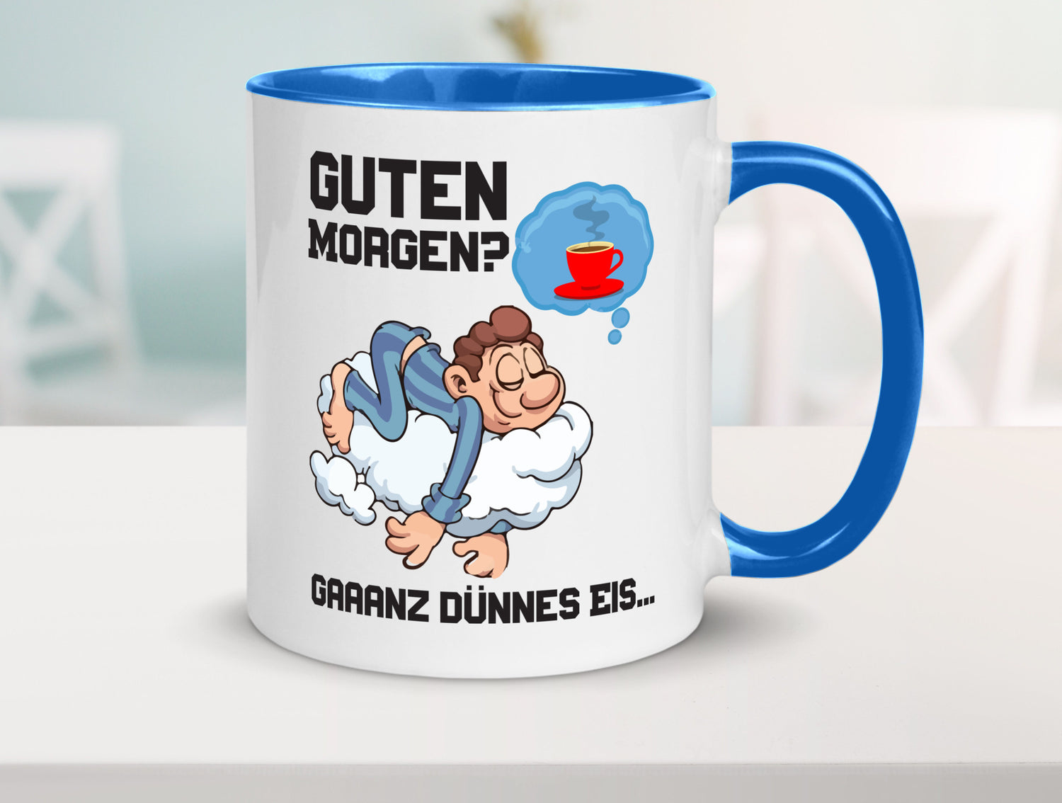Ganz dünnes Eis | Morgenmuffel Tasse Kaffeetrinker Geschenkidee Humor