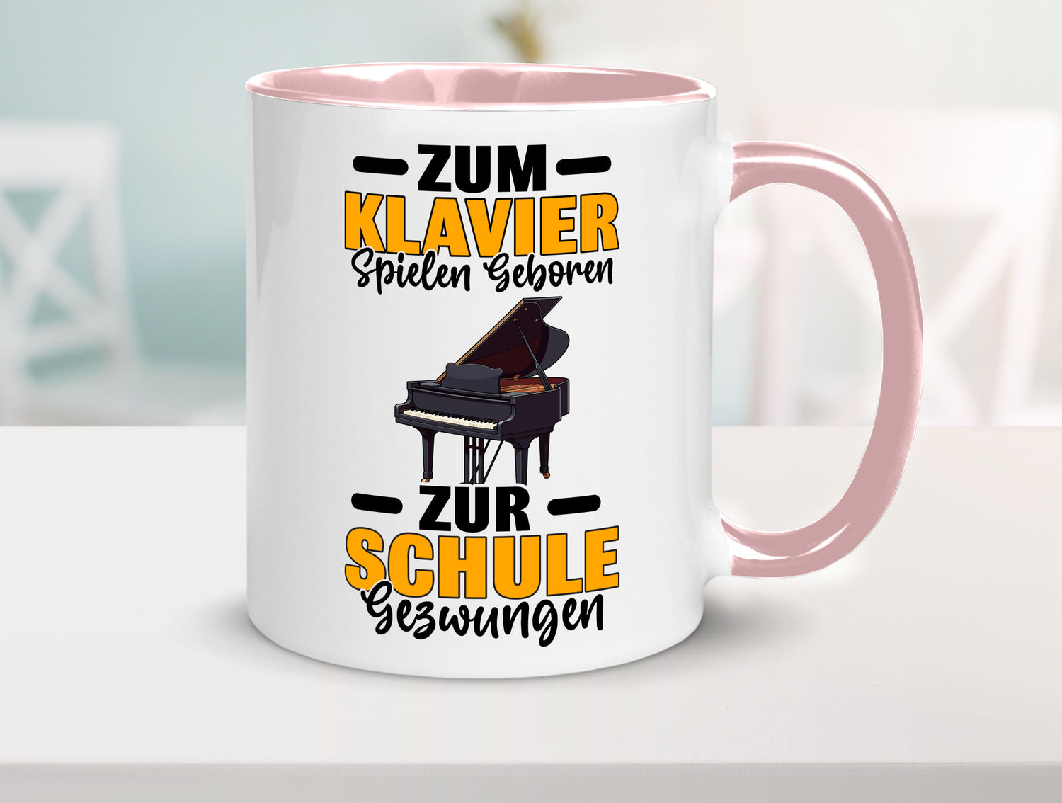 Zum Klavier spielen geboren zur Schule gezwungen v2 lustiger Spruch Geschenk
