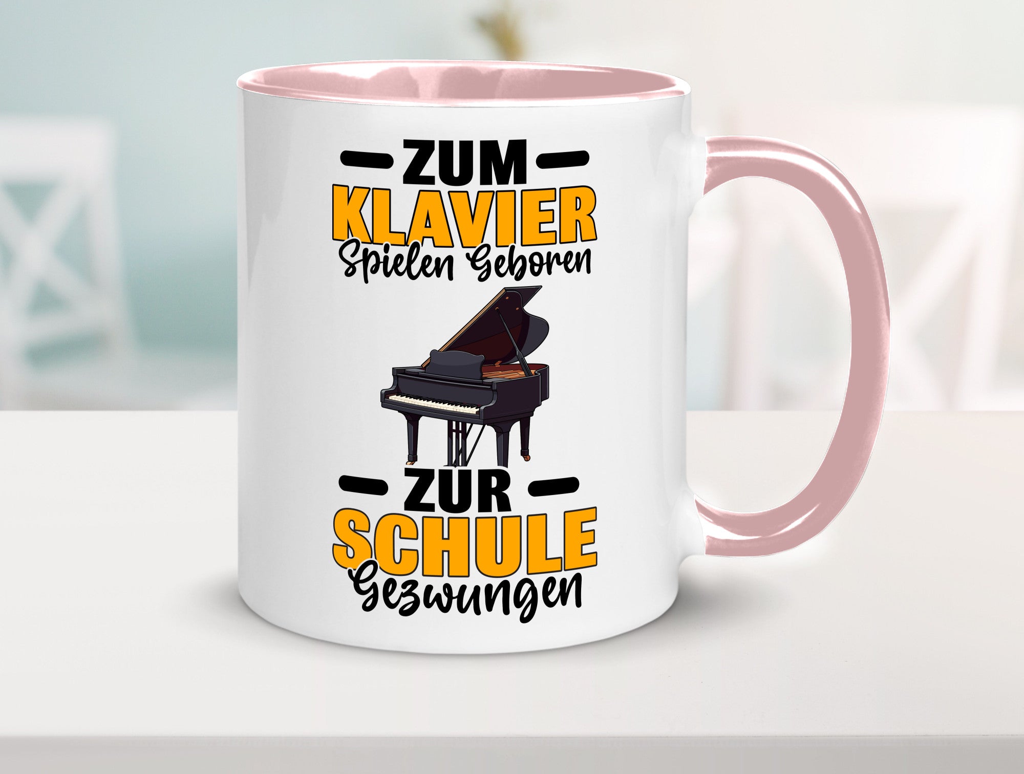 Zum Klavier spielen geboren zur Schule gezwungen v2 lustiger Spruch Geschenk
