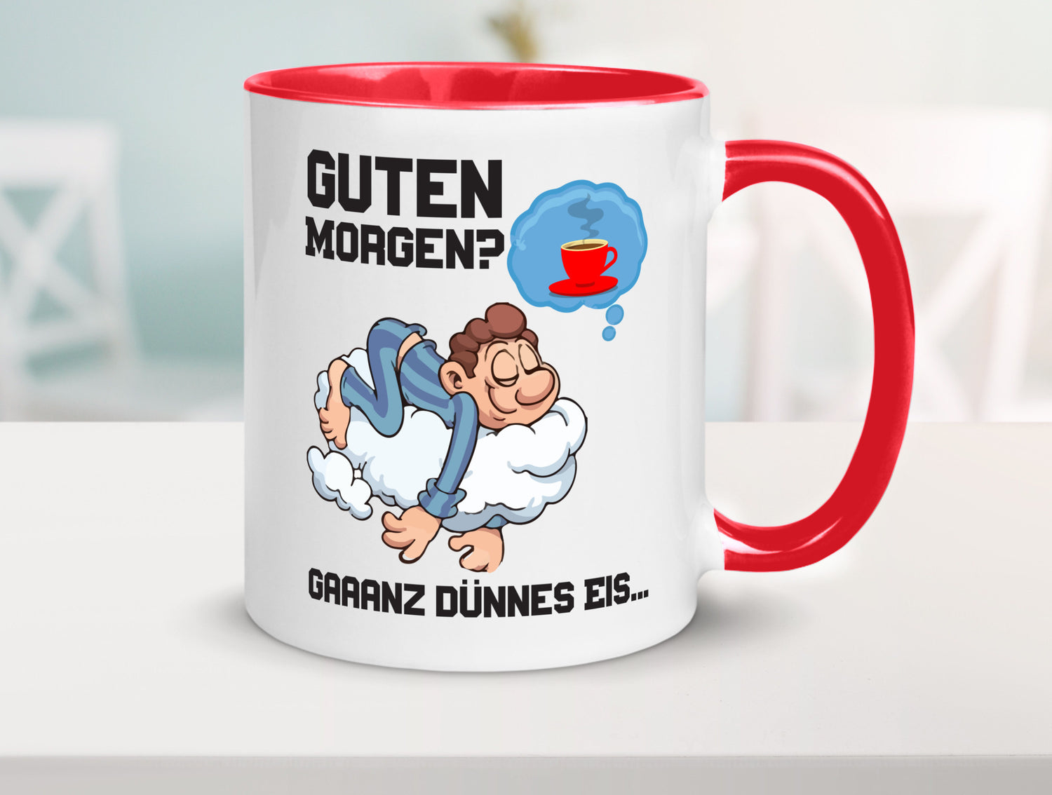 Ganz dünnes Eis | Morgenmuffel Tasse Kaffeetrinker Geschenkidee Humor