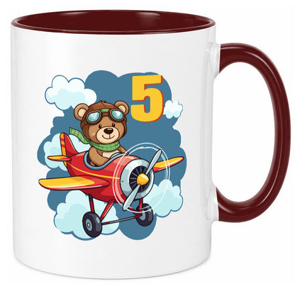5. Geburtstag | 5 Jahre Kinder Pilot Flugzeug Geschenkidee Humor Tasse