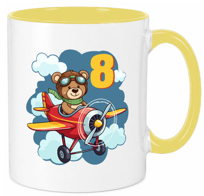 8. Geburtstag | 8 Jahre Kinder Pilot Flugzeug lustig Geschenkidee Geschenk Tasse