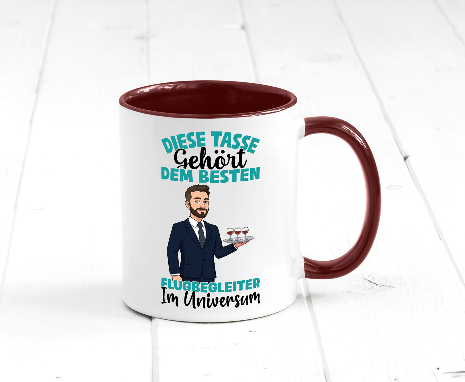 Im Universum: Flugbegleiter | Steward Flughafen Humor Geschenkidee Tasse
