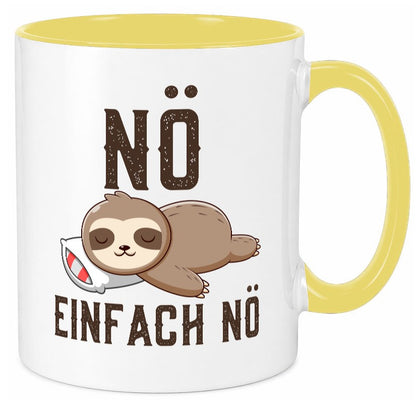 Einfach Nö | Faultier Faulpelz Null Bock Comic Geschenk Tierliebhaber Humor Tasse