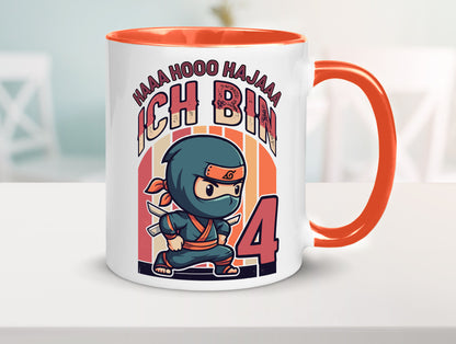 4. Geburtstag | Ninja Junge 4 Jahre lustiger Spruch Geschenk Geschenkidee Tasse